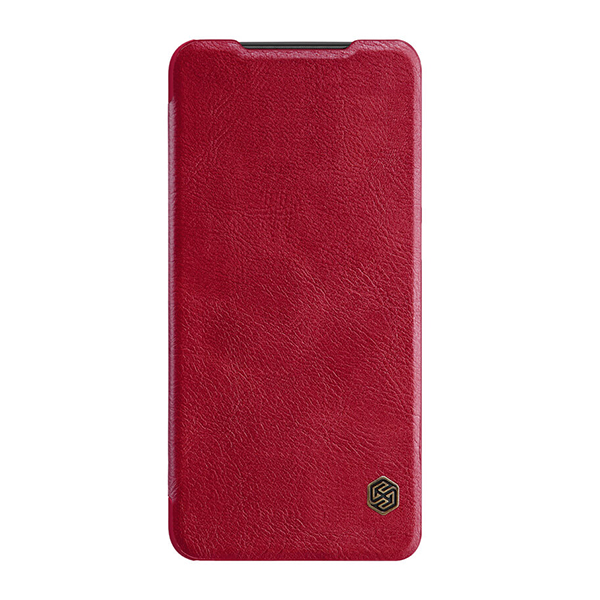 iPhone 12 mini Nillkin Qin bőr fliptok piros