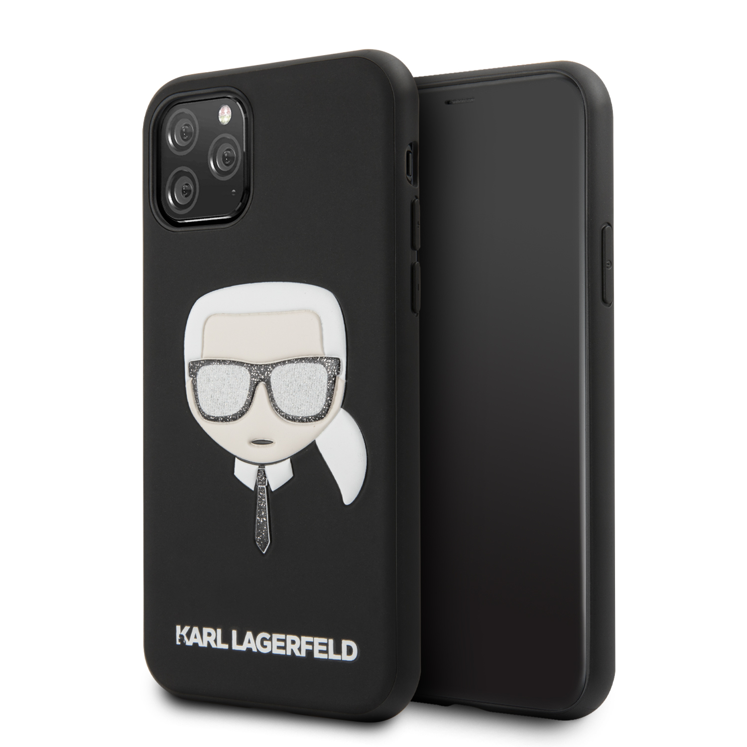 Karl Lagerfeld Embossed Glitter iPhone 11 Pro tok fekete (KLHCN58GLBK)