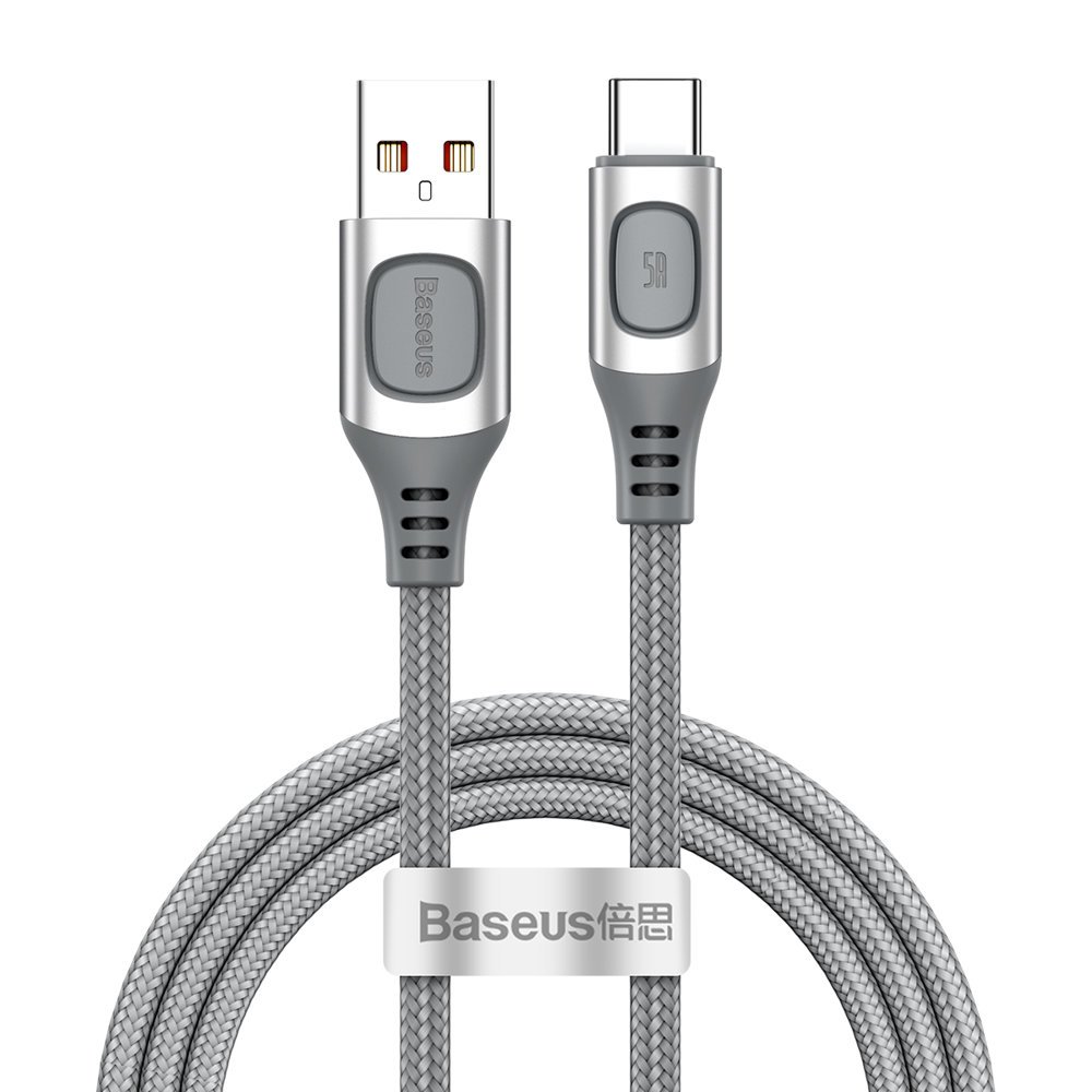 Baseus USB - USB Type C kábel Quick Charge, Power Delivery 5A 1m ezüst (CATSS-A0S)