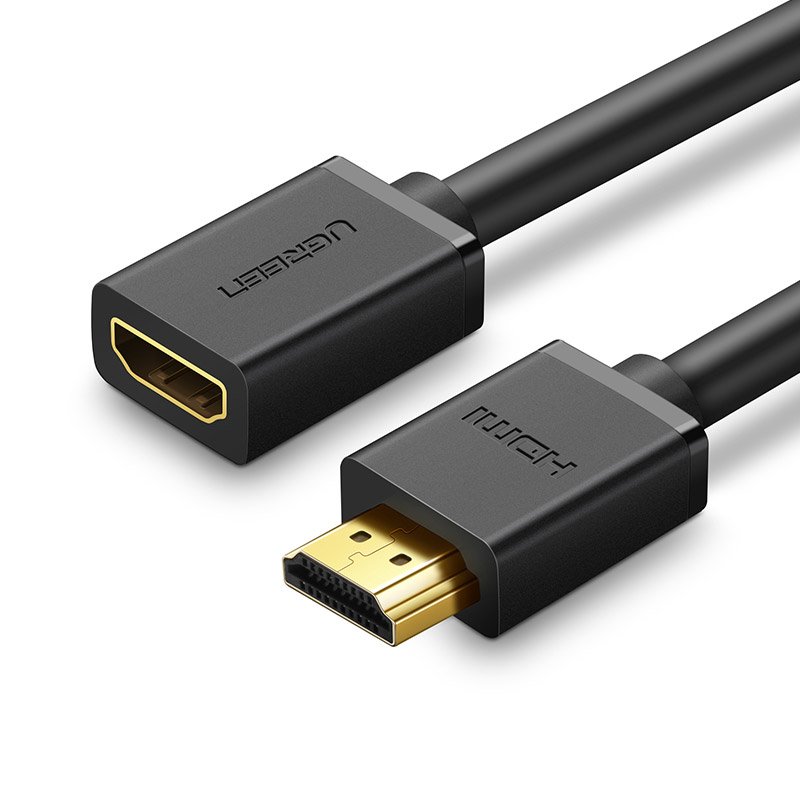 Ugreen HDMI (aljzat) - HDMI (csatlakozó) hosszabbító kábel 19 pin 1.4v 4K 60Hz 30AWG 2m fekete (10142)