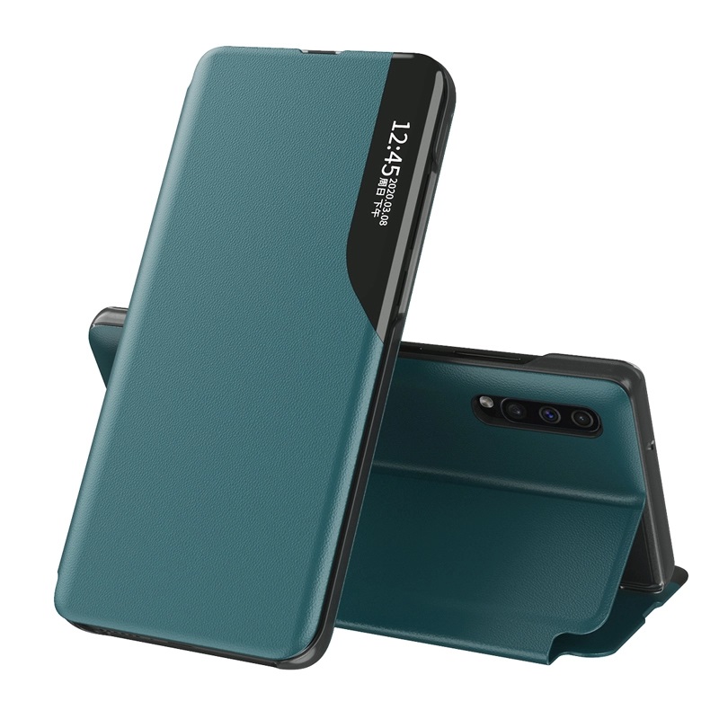 Eco Leather View Case intelligens fliptok Xiaomi Poco X3 NFC zöld