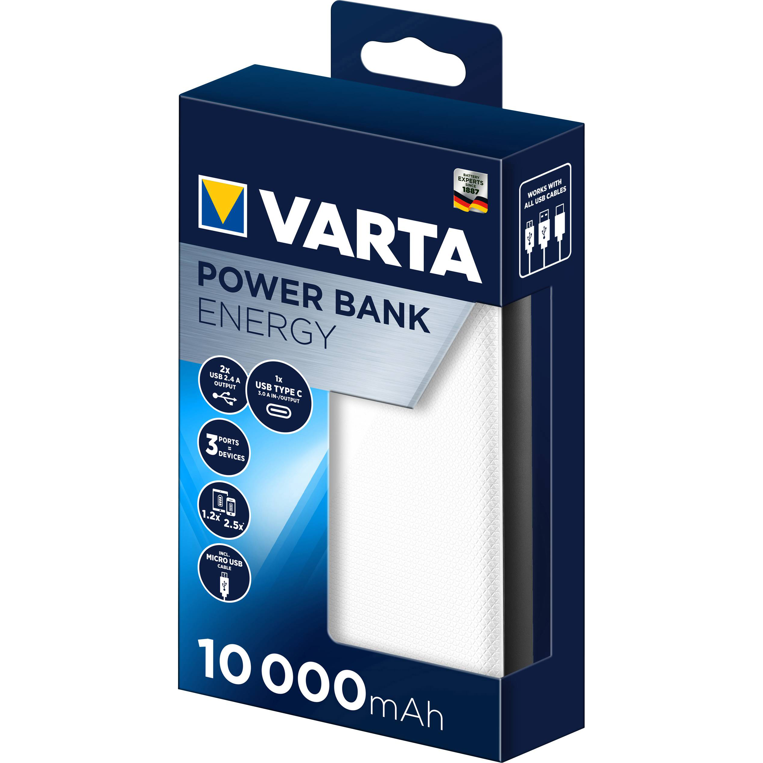 VARTA Power Bank Energy 10000mAh fehér