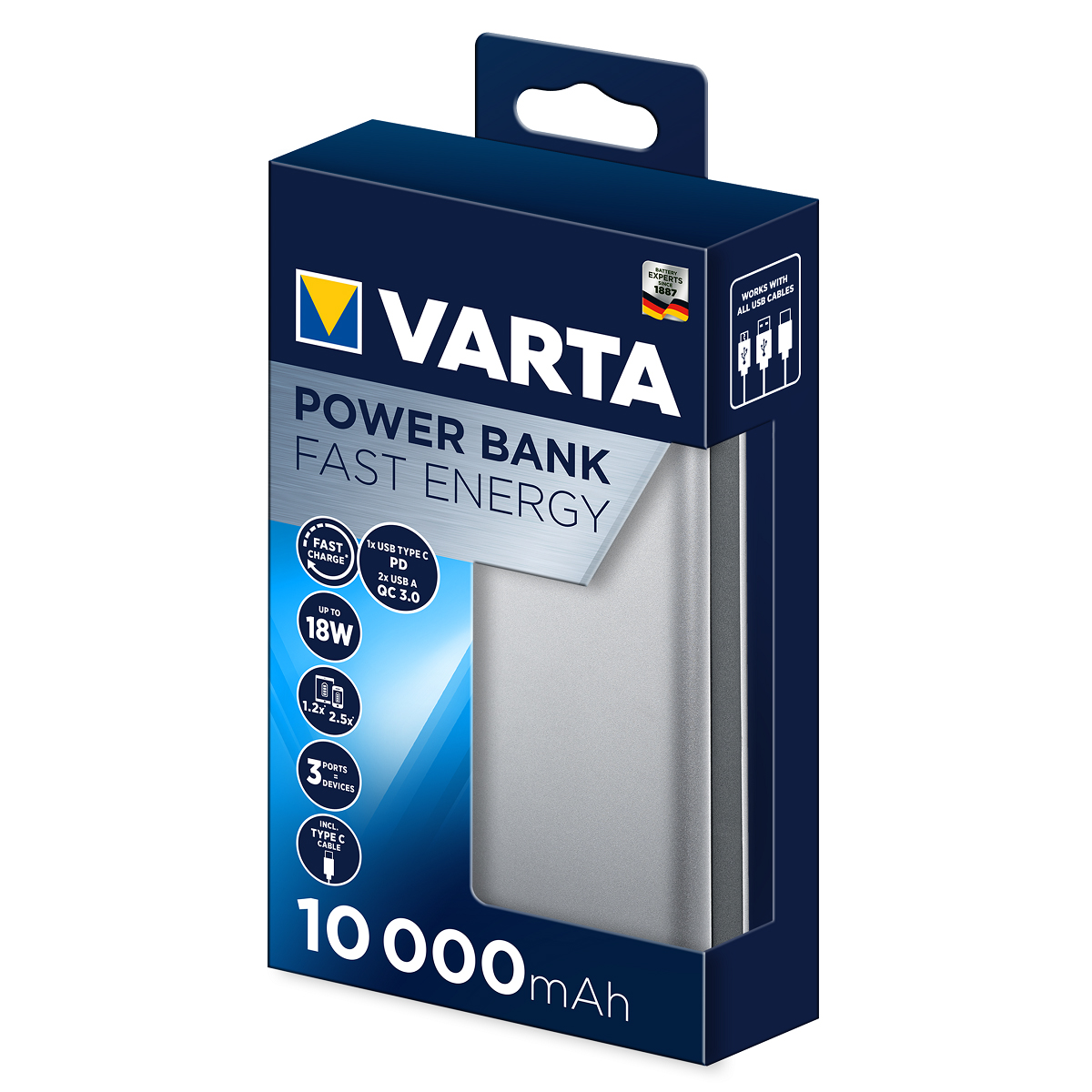 Varta Power Bank Fast Energy 10000mAh ezüst