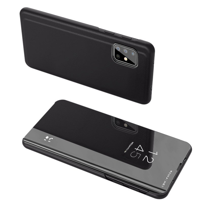 Clear View fliptok Samsung Galaxy A51 5G / Galaxy A51 / Galaxy A31 fekete
