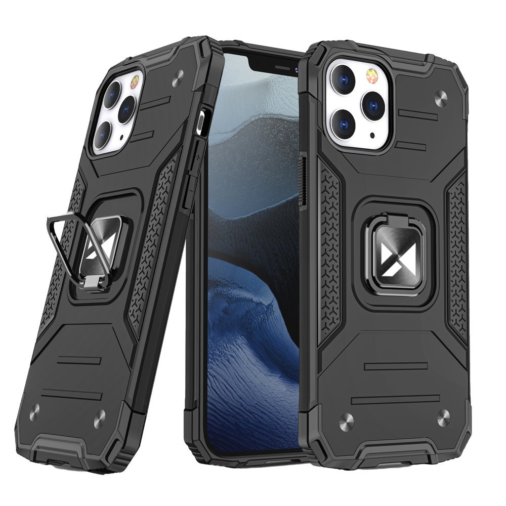 iPhone 12 / 12 Pro Wozinsky Ring Armor Case Kickstand telefontok fekete