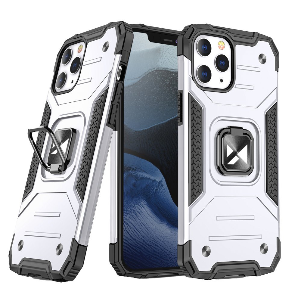 iPhone 12 Pro MAX Wozinsky Ring Armor Case Kickstand telefontok ezüst