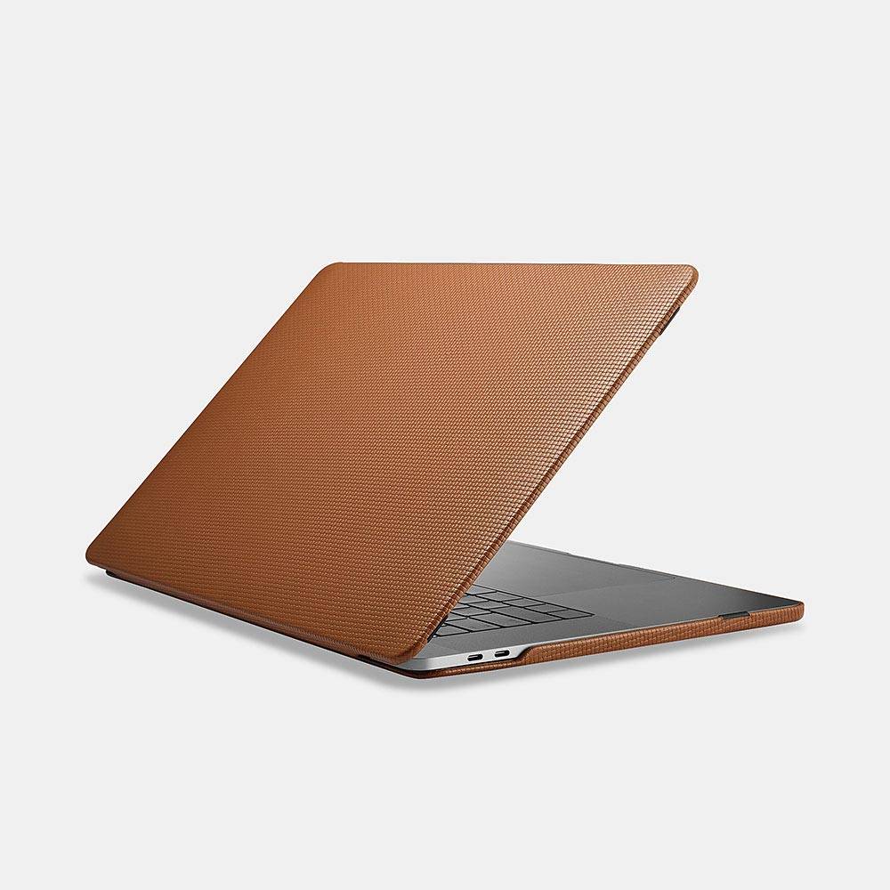 iCarer Valódi bőr Apple MacBook Pro 15'' tok szövött mintázattal barna
