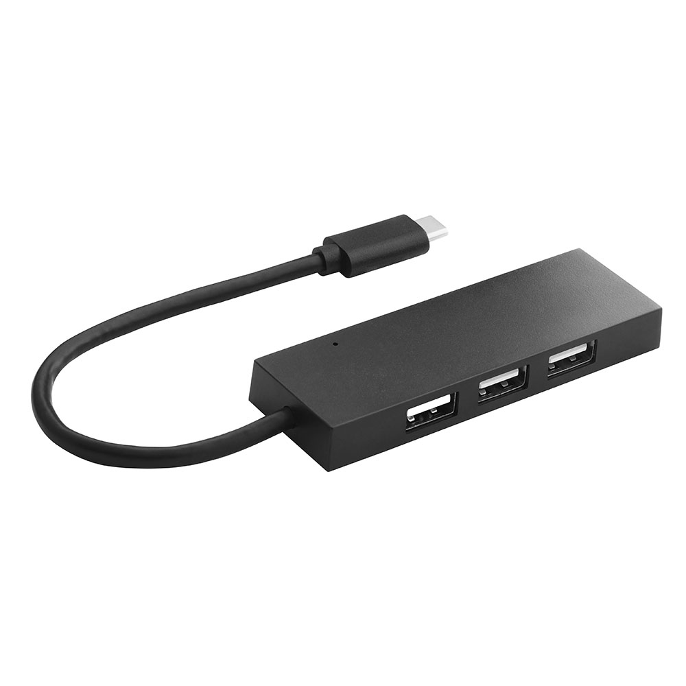 Cliptec RZH621 USB HUB adapter, elosztó USB Type-C - 4xUSB aljaztra fekete