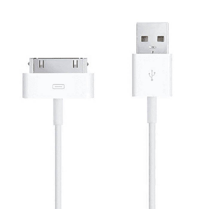 USB - Lightning 30pin kábel iPhone 4G / 4S 1m fehér