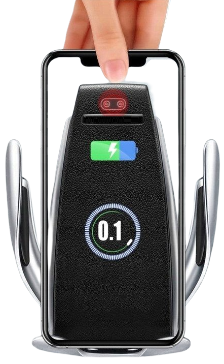 Univerzális S5 automata autós telefontartó és vezeték nélküli 10 W Qi töltő fekete