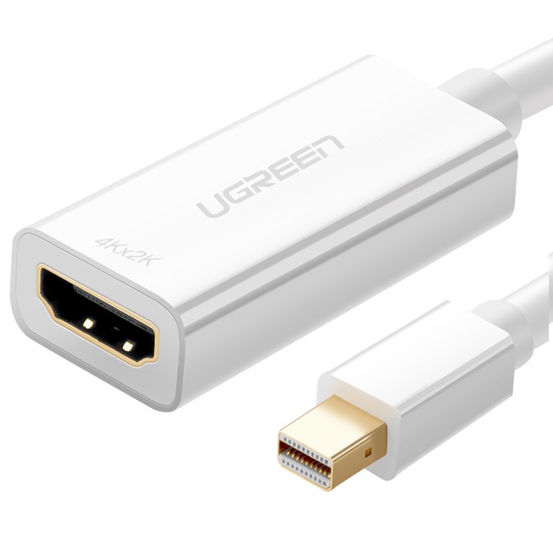 Ugreen FHD (1080p) HDMI (aljzat) - Mini DisplayPort (Bemenet - Thunderbolt 2.0) adapter, átalakító fehér (MD112 10460)