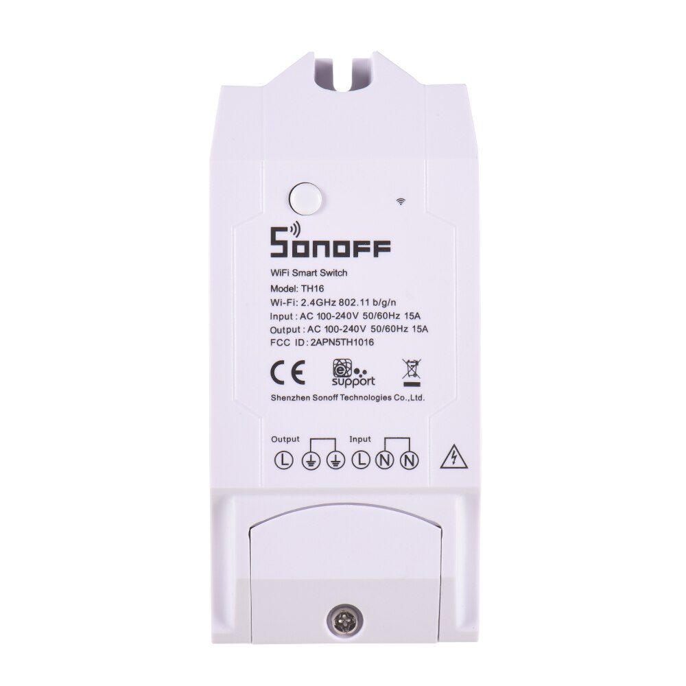 Sonoff TH16 Wi-Fi vezeték nélküli okos kapcsoló, okosrelé fehér (IM160712002)