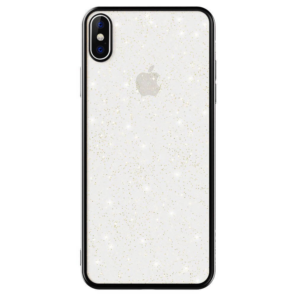 iPhone 12 mini SULADA Glitter tok átlátszó/fekete