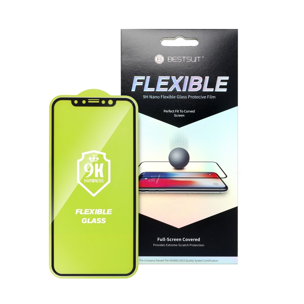 BESTSUIT Flexibilis 5D Nano 9H kijelzővédő üvególia iPhone 12 mini fekete