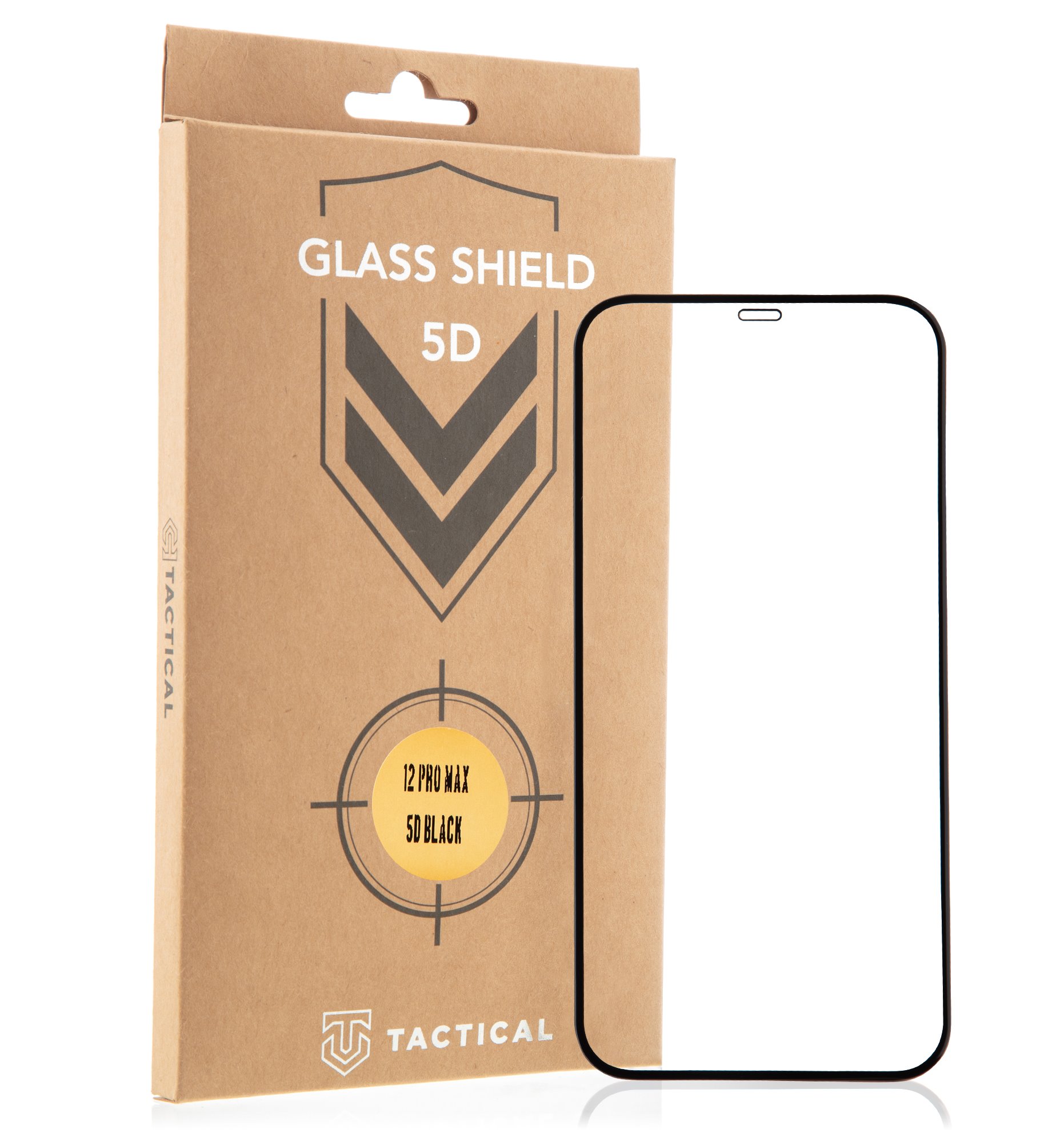 Tactical Shield 5D kijelzővédő üvegfólia iPhone 12 Pro Max fekete
