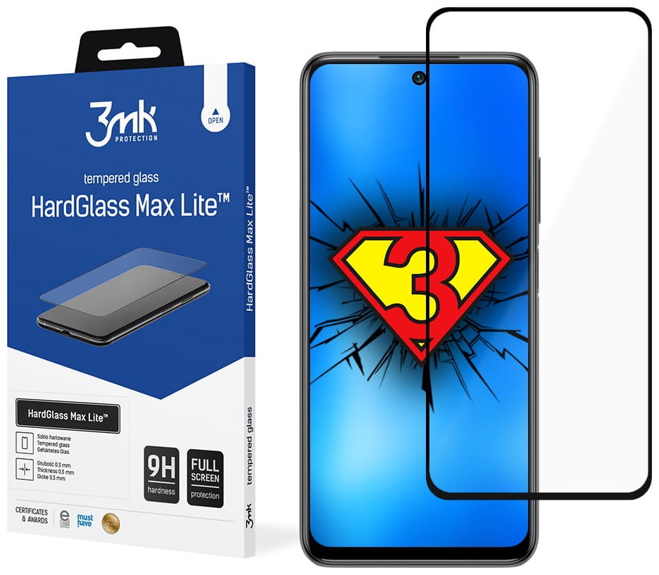 3MK Hardglass Max Lite Xiaomi Redmi Note 10 üvegfólia fekete