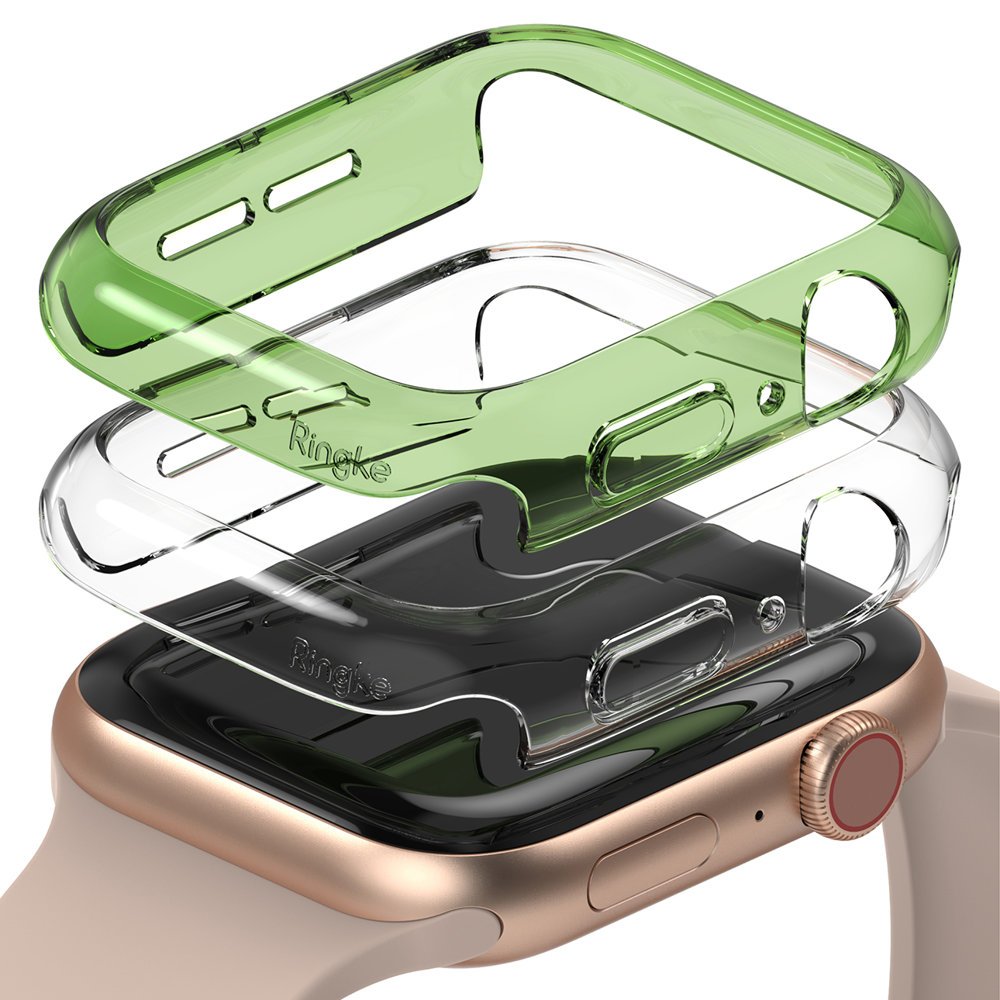 Ringke Slim Watch tok 2x Apple Watch 6 40mm / 5 40mm / 4 40mm / SE 40mm átlátszó + zöld (S512R228)
