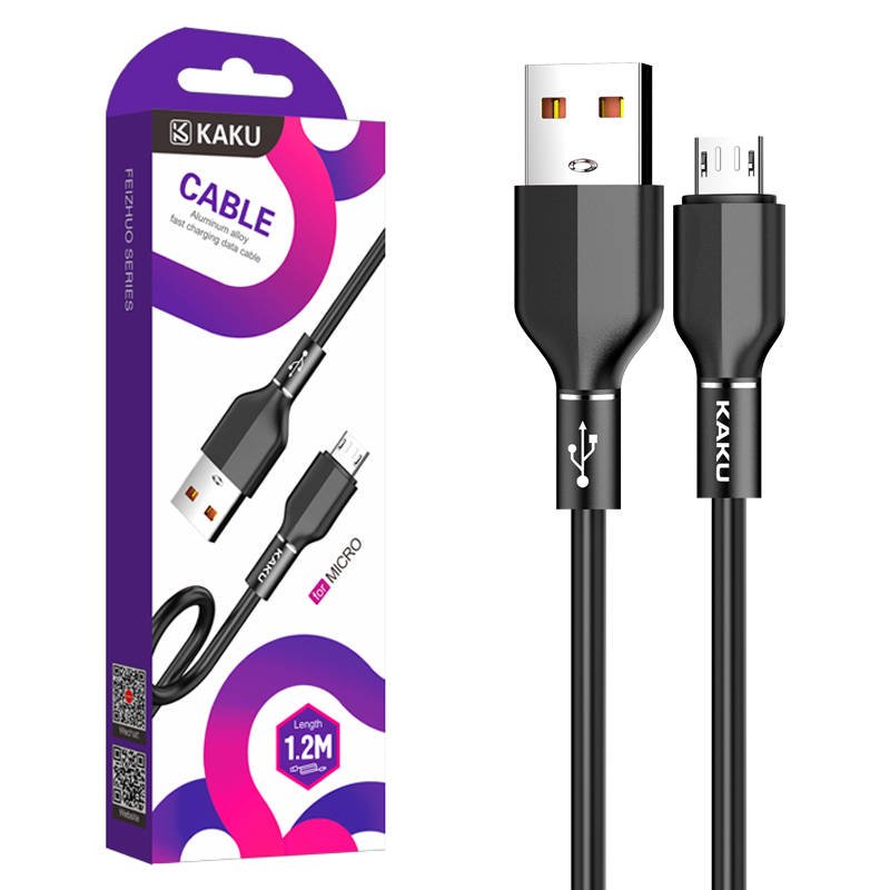 KAKU Alumínium Alloy USB - Micro USB kábel 3.2A 1.2m fekete (KSC-452)