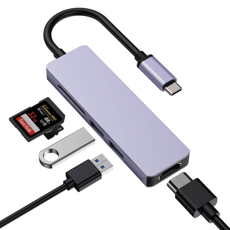 Kaku KSC-274 HUB USB TYPE-C - USB 3.0/ HDMI 4K/ SD kártyaolvasó szürke