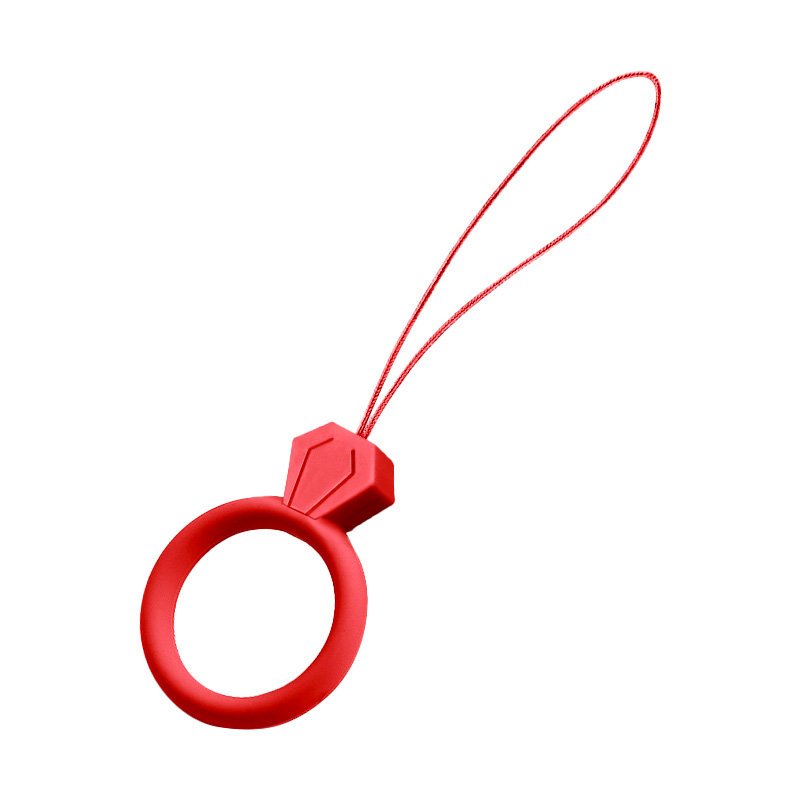 Szilikon telefon függelék kiegészítő gyémánt gyűrű mintájú piros