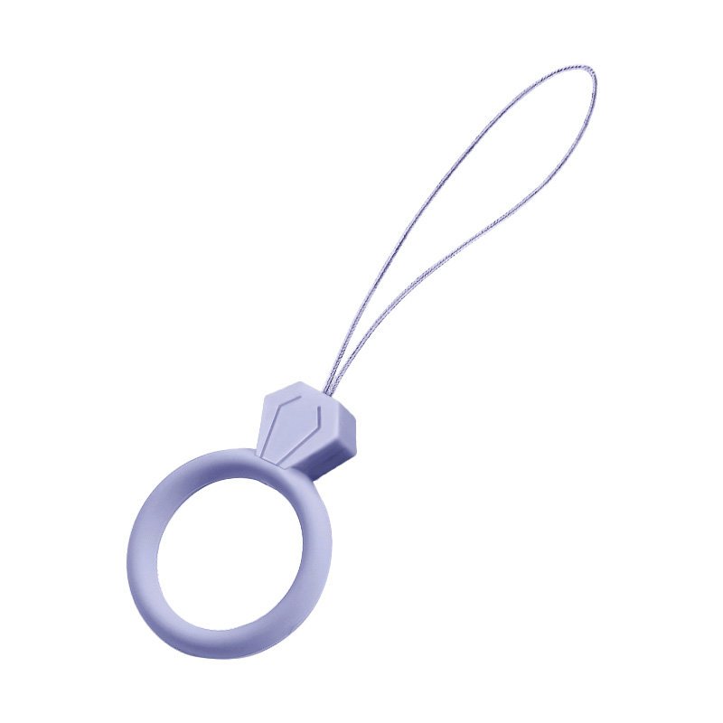 Szilikon telefon függelék kiegészítő gyémánt gyűrű mintájú világos lila
