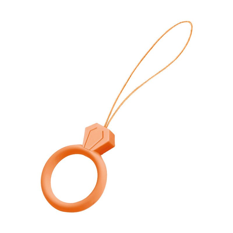 Szilikon telefon függelék kiegészítő gyémánt gyűrű mintájú narancssárga
