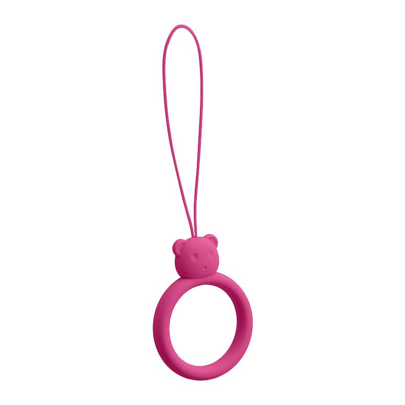 Szilikon telefon függelék kiegészítő gyűrű maci mintájú lila