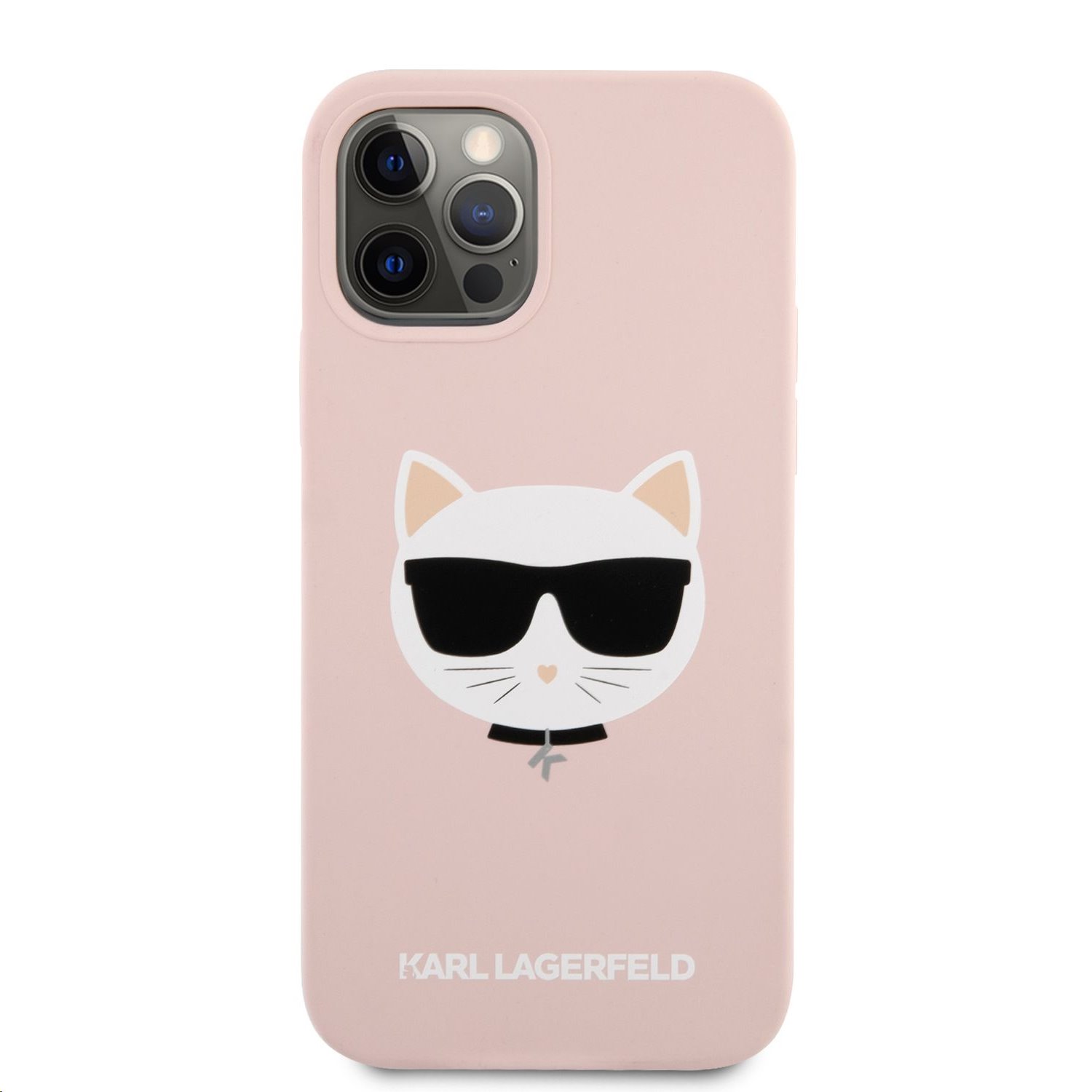 iPhone 12 / iPhone 12 Pro Karl Lagerfeld KLHCP12MSLCHLP  Choupette Head szilikon tok rózsaszín