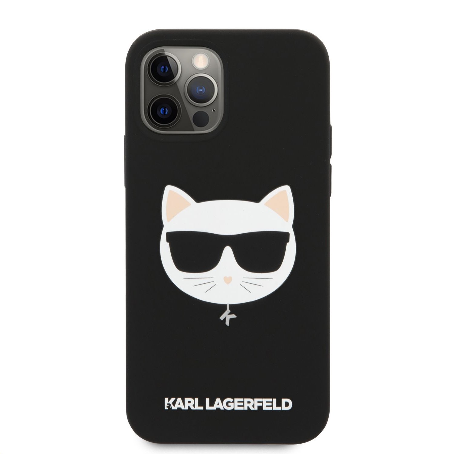 iPhone 12 Pro MAX Karl Lagerfeld KLHCP12LSLCHBK Choupette Head szilikon tok fekete
