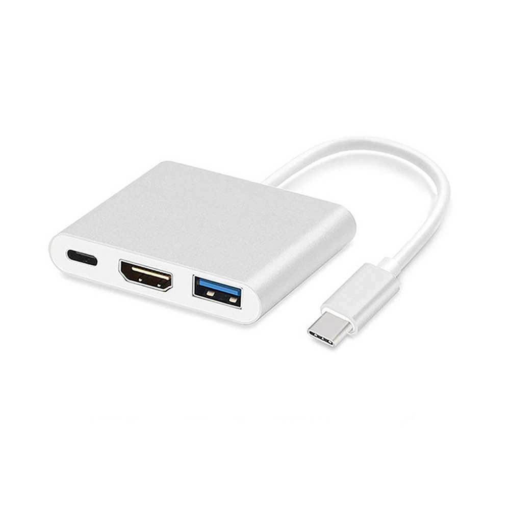 USB Type-C HUB adapter - Type-C + USB3.0 + HDMI fehér
