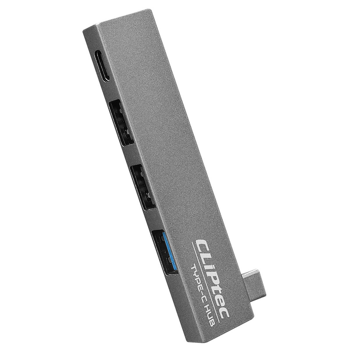 Cliptec USB HUB Adapter, USB Type-C Csatlakozással - USB 3.1 + 2xUSB 2.0 + USB Type-C  Aljzattal Szürke
