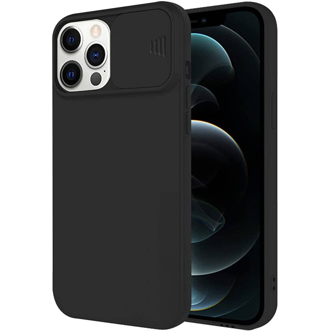 iPhone 12 Pro Nexeri Szilikon tok kameralencse védővel fekete