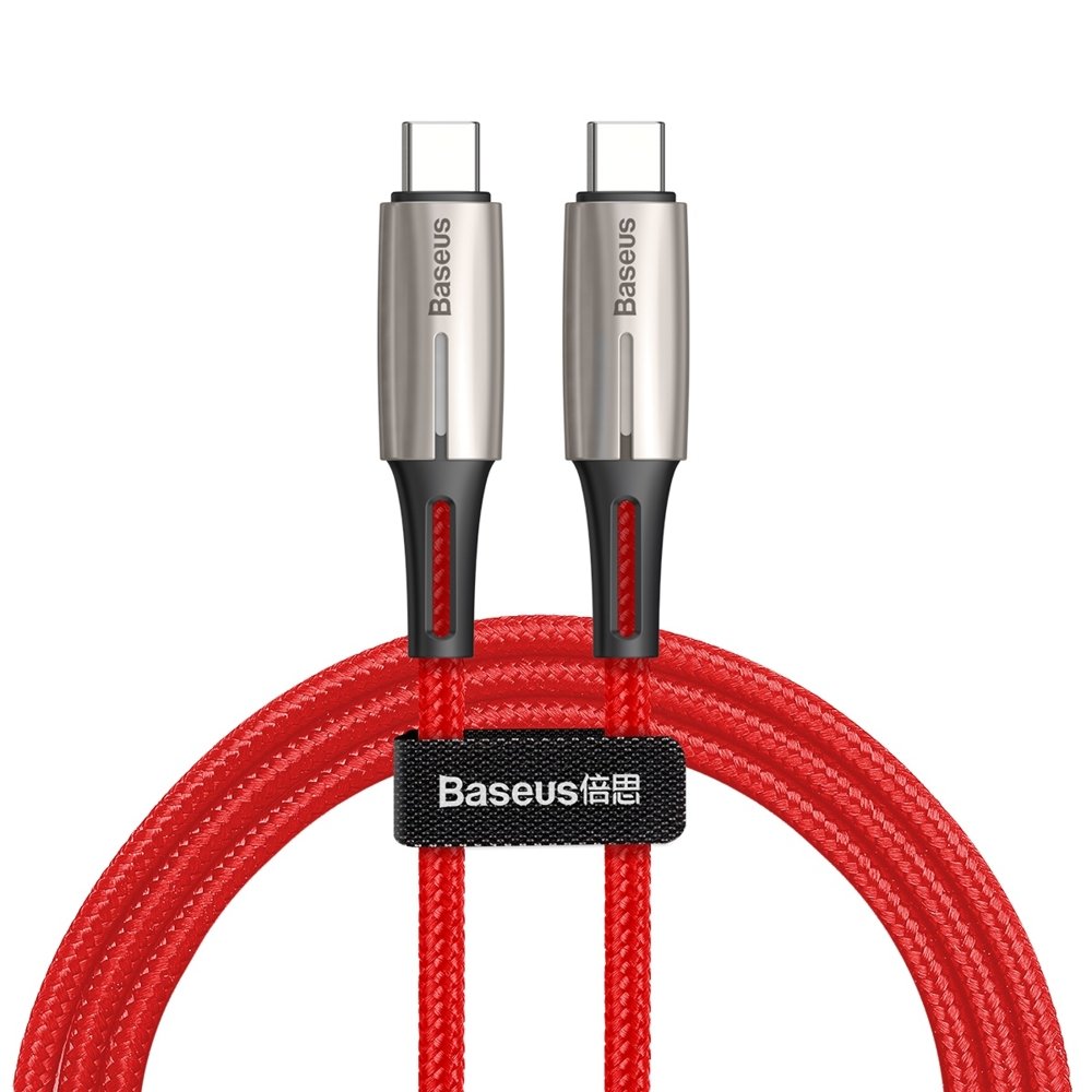 Baseus Water Drop USB Type-C PD2.0 60W Flash Charge töltő és adat kábel 20V 3A 1m piros (CATSD-J09)