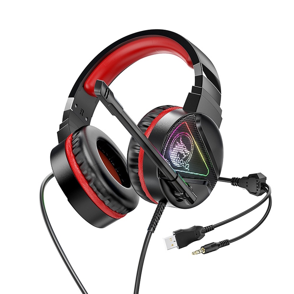Hoco Drift gaming W104 vezetékes fejhallgató piros gamer