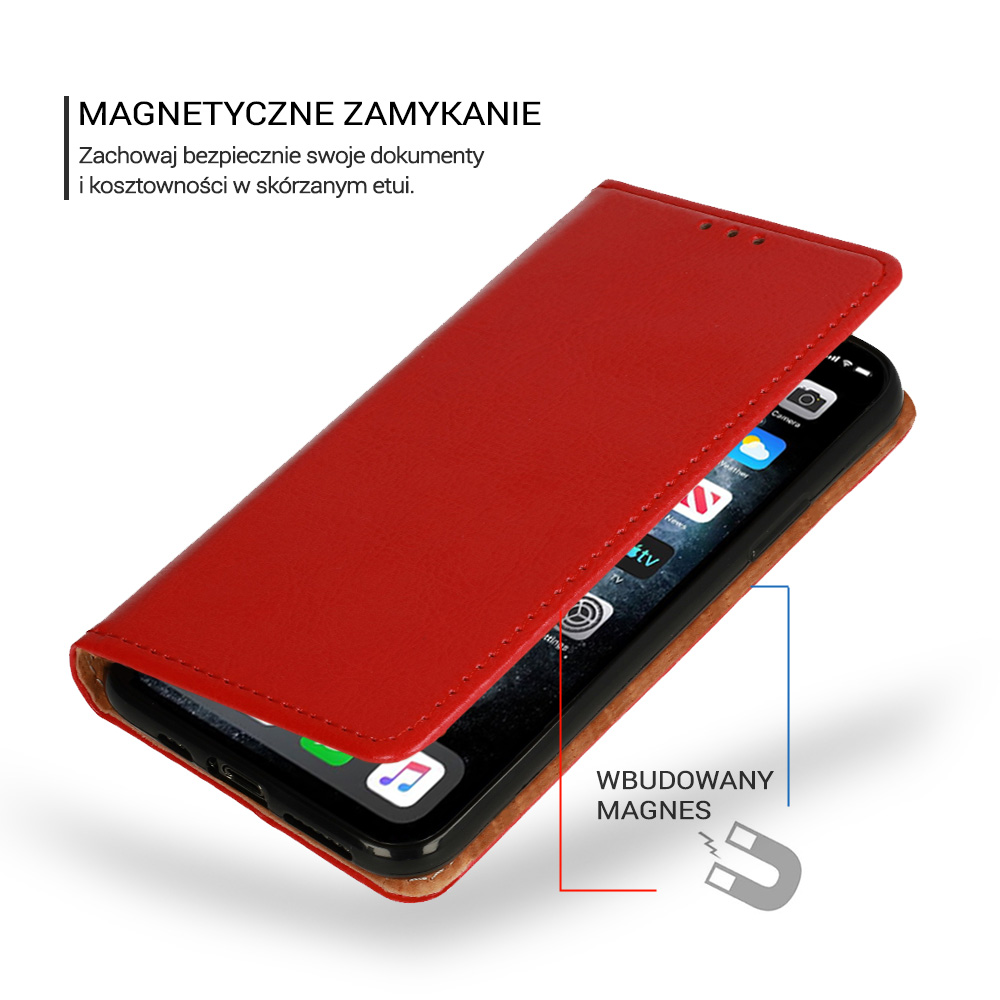 Samsung Note 10+ Plus Book Special bőr fliptok piros