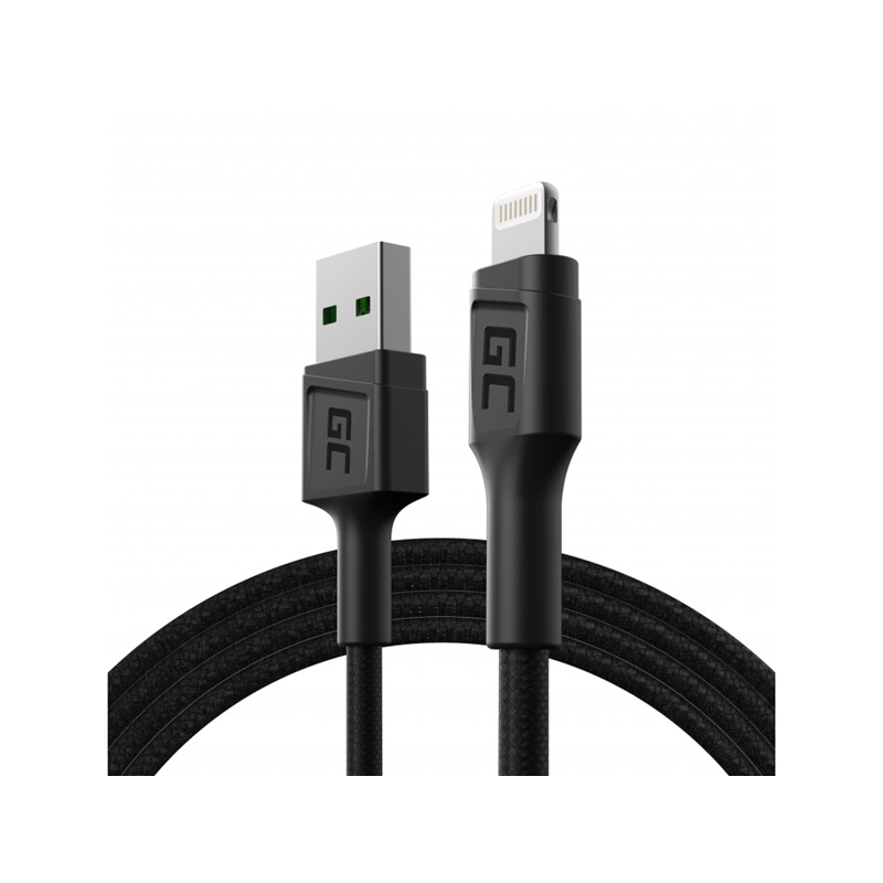 Green Cell GC PowerStream USB -A - Lightning kábel 120cm gyorstöltés Apple 2.4A