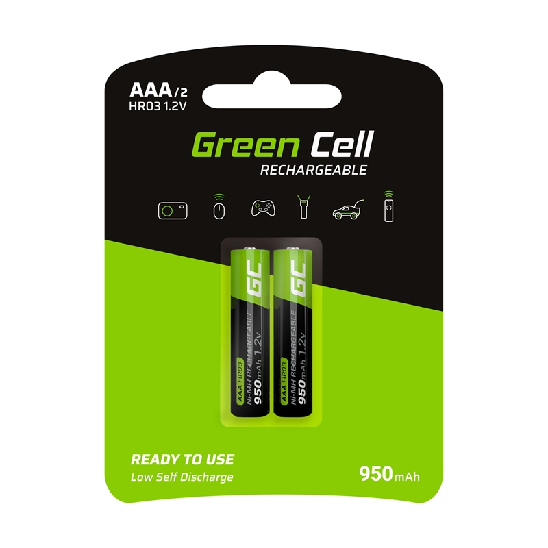 Green Cell 2x AAA HR03 Akkumulátor 950mAh