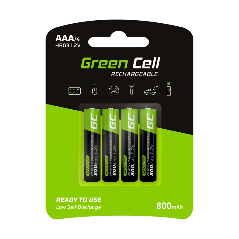 Green Cell 4x AAA HR03 Akkumulátor 800mAh