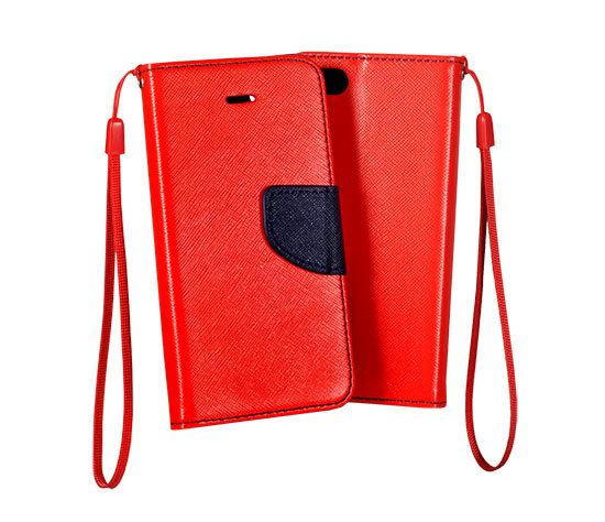 iPhone 12 mini Fancy fliptok sötétkék/ piros