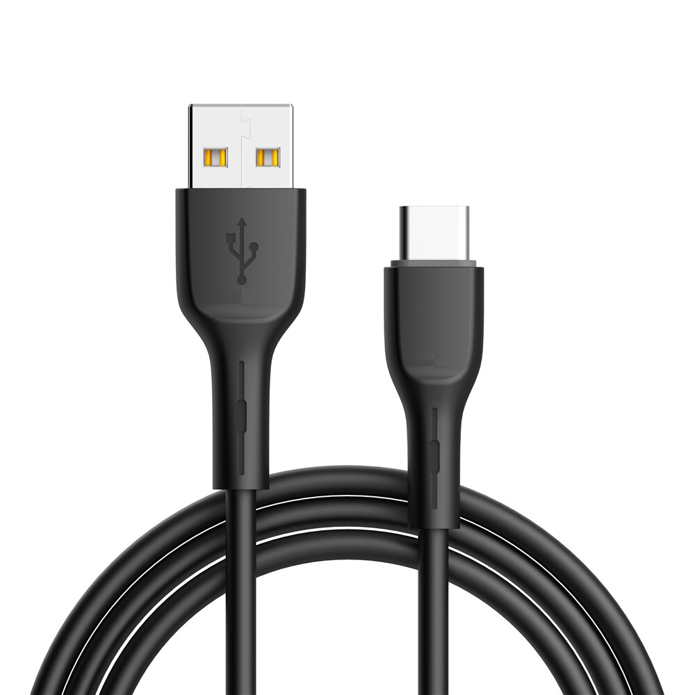 USB - USB Type-C Szilikon QC 3.0 1m fekete