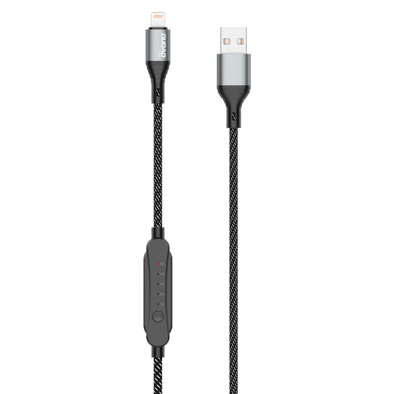 Dudao USB - Lightning kábel 5A 1m töltési időzítővel 1 - 5 óra fekete (L7xsL)