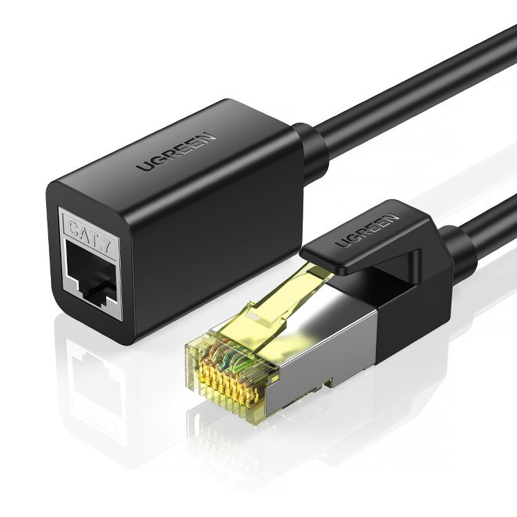 Ugreen UTP hosszabbító kábel RJ45 Cat 7 1000Mbps/ 10Gbps internet kábel 1m fekete Ugreen (NW148)