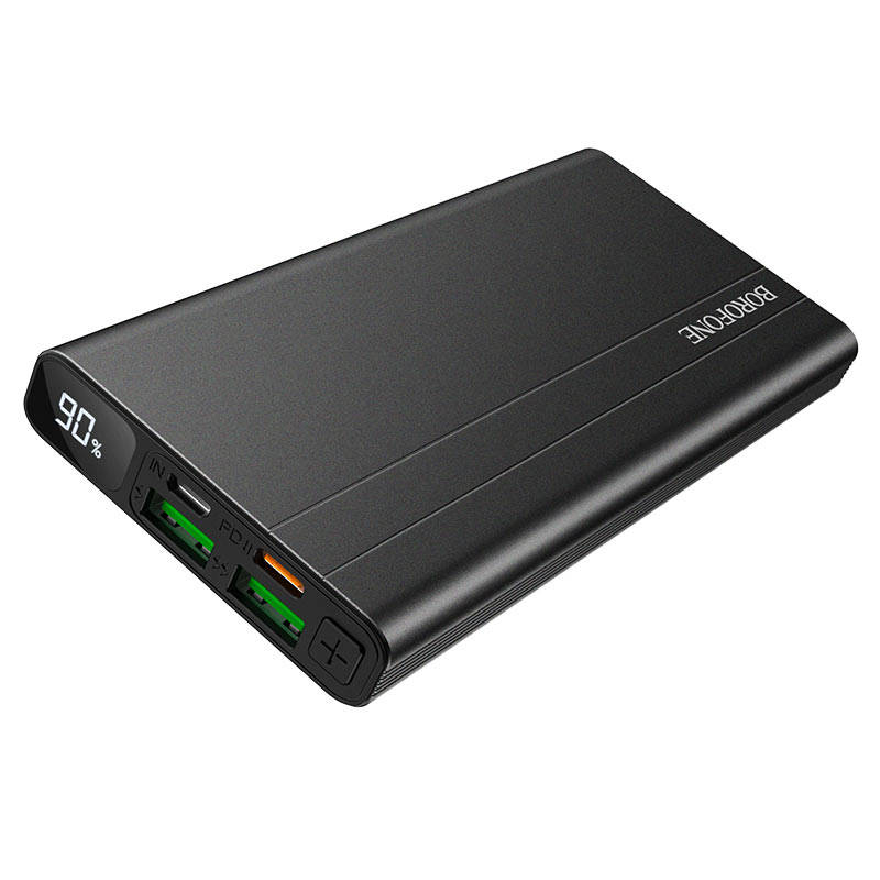 Borofone Velocity BT34 Powerbank 10000mAh USB QC3.0 + USB-C PD + Micro USB + USB fekete
