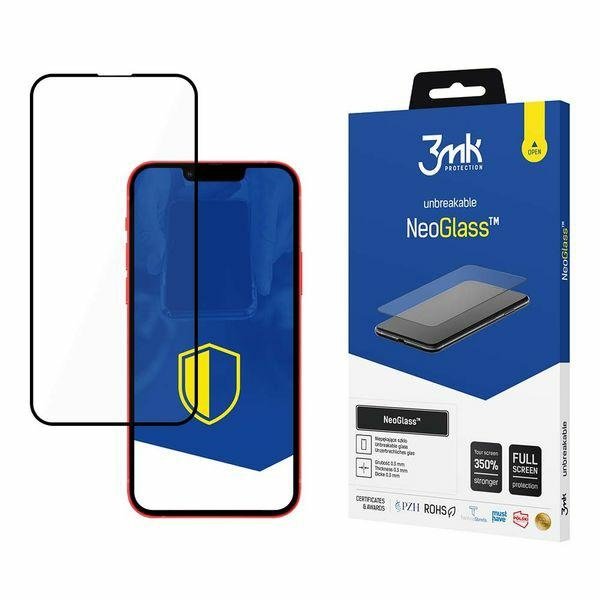 iPhone 13 /13 Pro/14 3MK NeoGlass kijelzővédő üvegfólia fekete