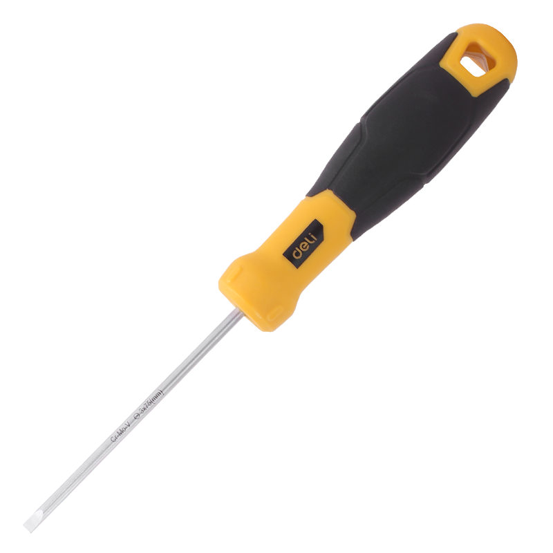 Deli Tools EDL6330751 laposfejű csavarhúzó 3x75mm (sárga)