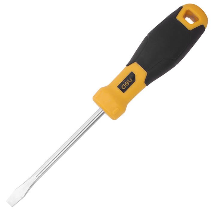Deli Tools EDL6361001 laposfejű csavarhúzó 6x100mm (sárga)