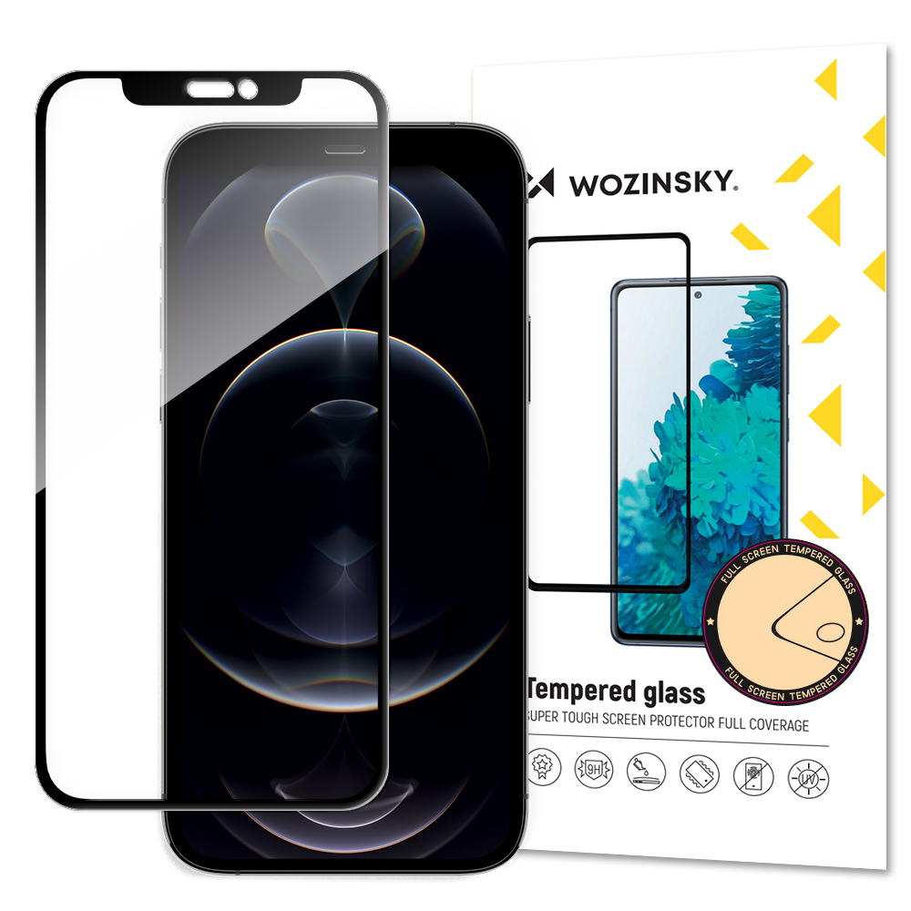 iPhone 13 Pro Max/14 Plus Wozinsky Full Glue 9H Super Tough kijelzővédő üvegfólia fekete