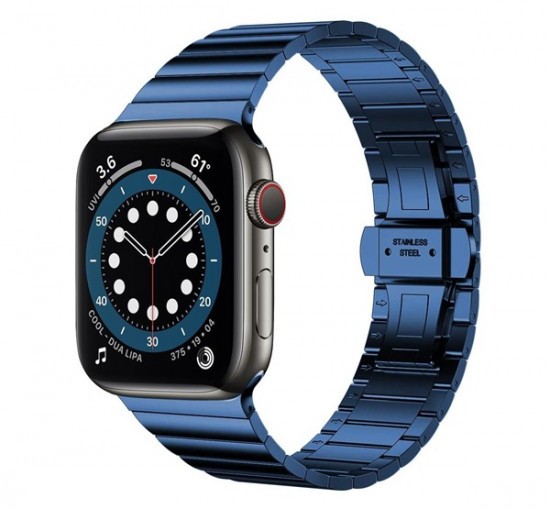 Apple Watch 42/44/45 mm Xprotector Rozsdamentes vastag acél szíj kék
