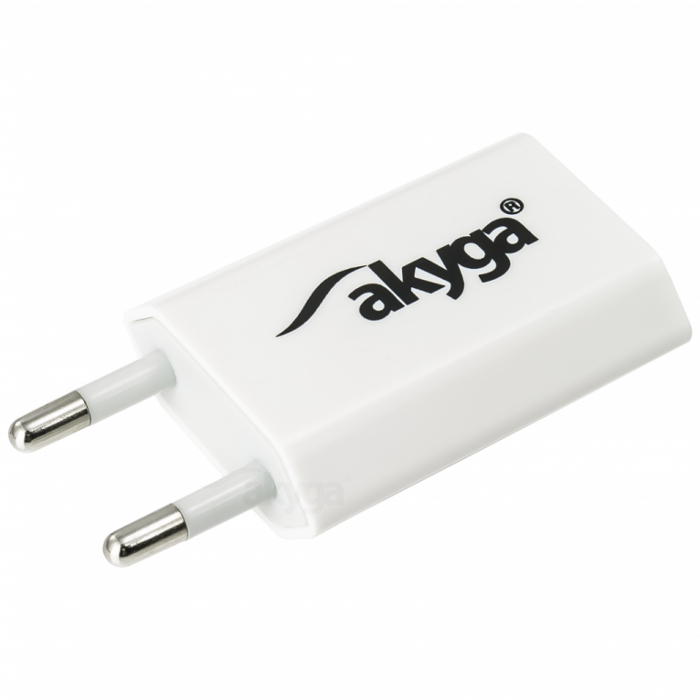 Akyga Hálózati USB töltő adapter 1A fehér