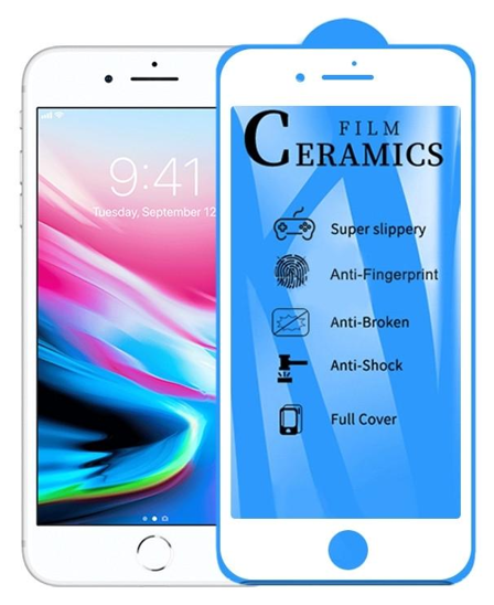 iPhone SE 2022 / SE 2020 / 7 / 8 Glass Ceramic Hybrid 9D üvegfólia kerámiával fehér